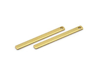 Minimalist Rectangle Bar, 60 Raw Brass Bars (35x3x1mm) Brc152--a0830