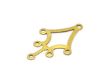 Bohemian Earring Finding, 20 Raw Brass Earring Findings With 6 Holes( 36x23mm) Brs 22 A0655