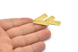 Rectangle Necklace Pendant, 50 Raw Brass Rectangle Stamping Blank,  Pendants (25x8x0.80mm) A0809