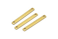 Modest Tiny Jewelry, 30 Raw Brass Bars 2 Holes (28x3x1mm) A0871