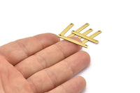 Modest Tiny Jewelry, 30 Raw Brass Bars 2 Holes (28x3x1mm) A0871