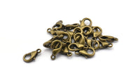 Brass Parrot Clasp, 100 Antique Bronze Lobster Claw Clasps (10x5mm)  A0366