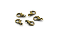 Antique Bronze Lobster, 100 Antique Bronze Lobster Claw Clasps (10x5mm) P501 ( A0366 )