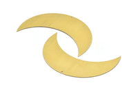 Moon Wall Art, 5 Raw Brass Crescent Moon Wall Hanging Decor with 1 Hole (75x26x0.60mm) H0176