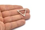 Silver Triangle Charm - 6 Nickel Free Plated Triangle Charms (27x2mm) D0014 H0239