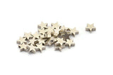 Antique Silver Star Charm, 12 Antique Silver Plated Brass Star Spacer Beads With 1 Hole, Spacer Charms, Star Charms (8x2.6mm) D0126 H0413