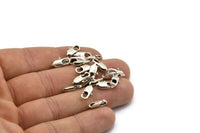 Antique Silver Parrot Clasp, 25 Antique Silver Plated Brass Lobster Claw Clasps (12.3x4.4mm) Bs-1654 H0407