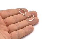 Silver Drop Connector, 24 Antique Silver Plated Brass Drop Connectors (23x14x1mm) A1699 H0406