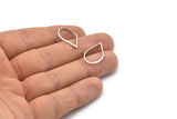 Silver Drop Connector, 24 Antique Silver Plated Brass Drop Connectors (23x14x1mm) A1699 H0406