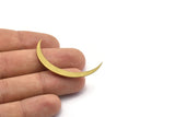 Brass Moon Blank, 12 Raw Brass Crescent Shaped Moon Blanks (44x6x0.80mm) Moon13