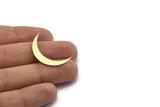 Brass Moon Blank 10 Raw Brass Crescent Shaped Moon Blanks (30x5x0.80mm) Moon5