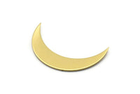 Brass Moon Blank, 10 Raw Brass Moon Blanks (36x8x0.80mm) Moon10