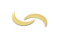 Brass Moon Blank, 10 Raw Brass Moon Blanks (36x8x0.80mm) Moon10