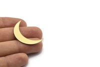 Brass Moon Blank, 10 Raw Brass Moon Blanks (36x8x0.80mm) Moon10