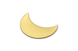 Crescent Moon Phase, 10 Raw Brass Moon Blanks (25x10x0.80mm) Moon3