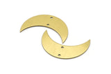 Crescent Moon Pendant, 10 Raw Brass Moons Pendants With 2 Holes (35x12x0.80mm) Moon20