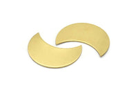 Moon Phase Blank, 10 Raw Brass Crescent Moon Blanks (30x15x0.80mm) Moon8