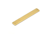 Brass Necklace Bar, 12 Raw Brass Rectangle Stamping Blanks With 1 Hole, Earrings, Pendants, (41x6x1mm) D0835