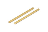 Brass Necklace Bar, 24 Raw Brass Stick Neckalce Bars With 1 Hole, Findings, Earrings (47x2.5x1.2mm) D1155