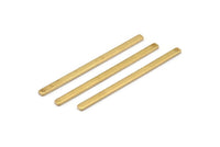 Brass Necklace Bar, 24 Raw Brass Stick Neckalce Bars With 1 Hole, Findings, Earrings (47x2.5x1.2mm) D1155