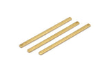 Brass Necklace Bar, 24 Raw Brass Stick Neckalce Bars With 1 Hole, Findings, Earrings (47x2.5x1.2mm) D1155