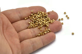 100 Raw Brass Ball Beads(3x2.2mm) Bs 1174--n0550