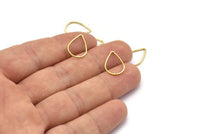 Brass Drop Connector, 50 Raw Brass Drop Charms, Connectors (16x11mm) M03  A0570