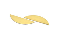 Semi Circle Blank, 6 Raw Brass Semi Circle Blanks withhout Holes (51x15x0.80)  A0728