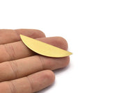 Semi Circle Blank, 6 Raw Brass Semi Circle Blanks withhout Holes (51x15x0.80)  A0728