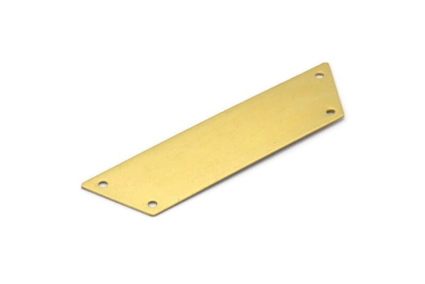 Raw Brass Bracelet, 5 Raw Brass Trapezoid Bracelet Blanks with 4 Holes (15x60mm) A0601