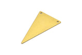 6 Raw Brass Triangle Pendant With 2 Holes (50x28x0.80mm) A0927