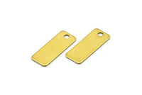 Brass Geometric Finding, 100 Raw Brass Rectangle With 1 Hole Charms Geometric Findings (6x16mm) Brs 566 A0344