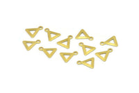 Brass Triangle Charm, 50 Raw Brass Triangle Charms With Loop (8x9.3mm) A0505