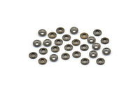 Cambered Connector, 500 Antique Brass Round Cambered Middle Hole Connector, Findings (3mm) K015