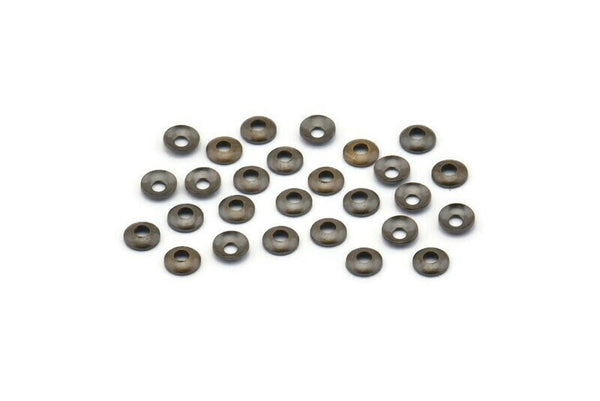Cambered Connector, 500 Antique Brass Round Cambered Middle Hole Connector, Findings (3mm) K015