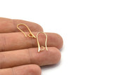 Gold Earring Hooks, 4 Gold Plated Earring Wires, Earring Hooks (23x10mm) X105