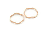 Rose Gold Circle Rings, 12 Rose Gold Lacquer Plated Brass Wavy Circle Rings, Charms (20.5x0.80x1.5mm) BS 2220 Q0438