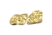 Brass Irregular Charm, 12 Raw Brass Irregular Shaped Charms With 1 Hole, Earrings, Pendants, Findings (37x27x0.60mm) D0804
