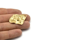 Brass Irregular Charm, 12 Raw Brass Irregular Shaped Charms With 1 Hole, Earrings, Pendants, Findings (37x27x0.60mm) D0804