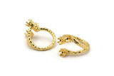 Adjustable Ring Settings, 2 Gold Lacquer Plated Brass 6 Claw Ring Blanks - Pad Size 4mm N0321