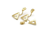 Gold Back Stoppers, 6 Gold Plated Brass Triangle Earring Studs Back Stoppers (23x13mm) E364 Q0521