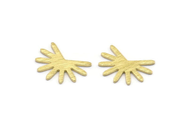 Brass Sun Blank, 24 Textured Raw Brass Sun Blanks, Findings, Connectors (11x15x0.80mm) M02251