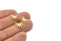 Brass Sun Blank, 24 Textured Raw Brass Sun Blanks, Findings, Connectors (11x15x0.80mm) M02251