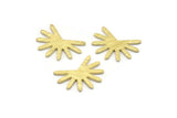 Brass Sun Blank, 24 Textured Raw Brass Sun Blanks, Findings, Connectors (11x15x0.80mm) M02251