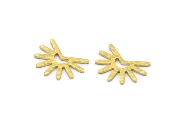 Brass Sun Blank, 24 Textured Raw Brass Sun Blanks, Findings, Connectors (11x15x0.80mm) M02255