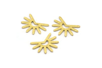 Brass Sun Blank, 24 Textured Raw Brass Sun Blanks, Findings, Connectors (11x15x0.80mm) M02255