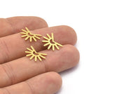 Brass Sun Blank, 24 Textured Raw Brass Sun Blanks, Findings, Connectors (11x15x0.80mm) M02255