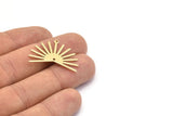 Brass Sun Charm, 8 Raw Brass Sun Charms With 1 Loop And 1 Hole (22x30x0.80mm) M02272