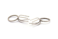 Claw Ring Settings, 2 Antique Silver Plated Brass 4 Claw Ring Blanks for Natural Stones N0118 H0431