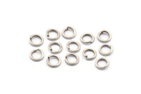 6mm Jump Rings, 125 Antique Silver Plated Brass Jump Rings (6x1mm) A0357 H0458